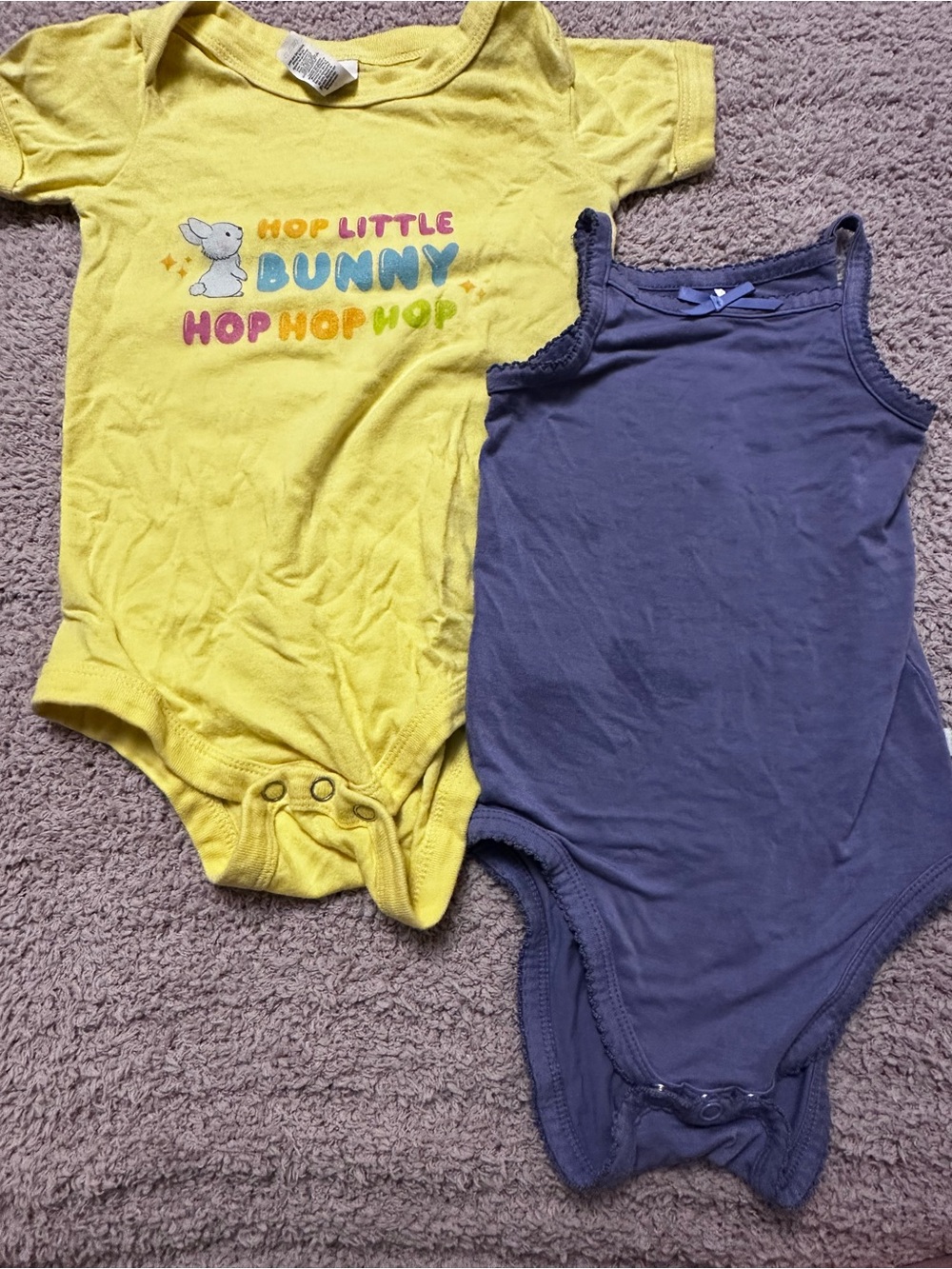 🐰💜 Posh Peanut & Bunny Song Bodysuits 12-18M 2 Pack